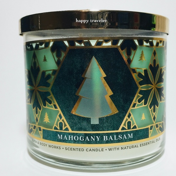 Bath & Body Works Other - MAHOGANY BALSAM 3 Wick Candle